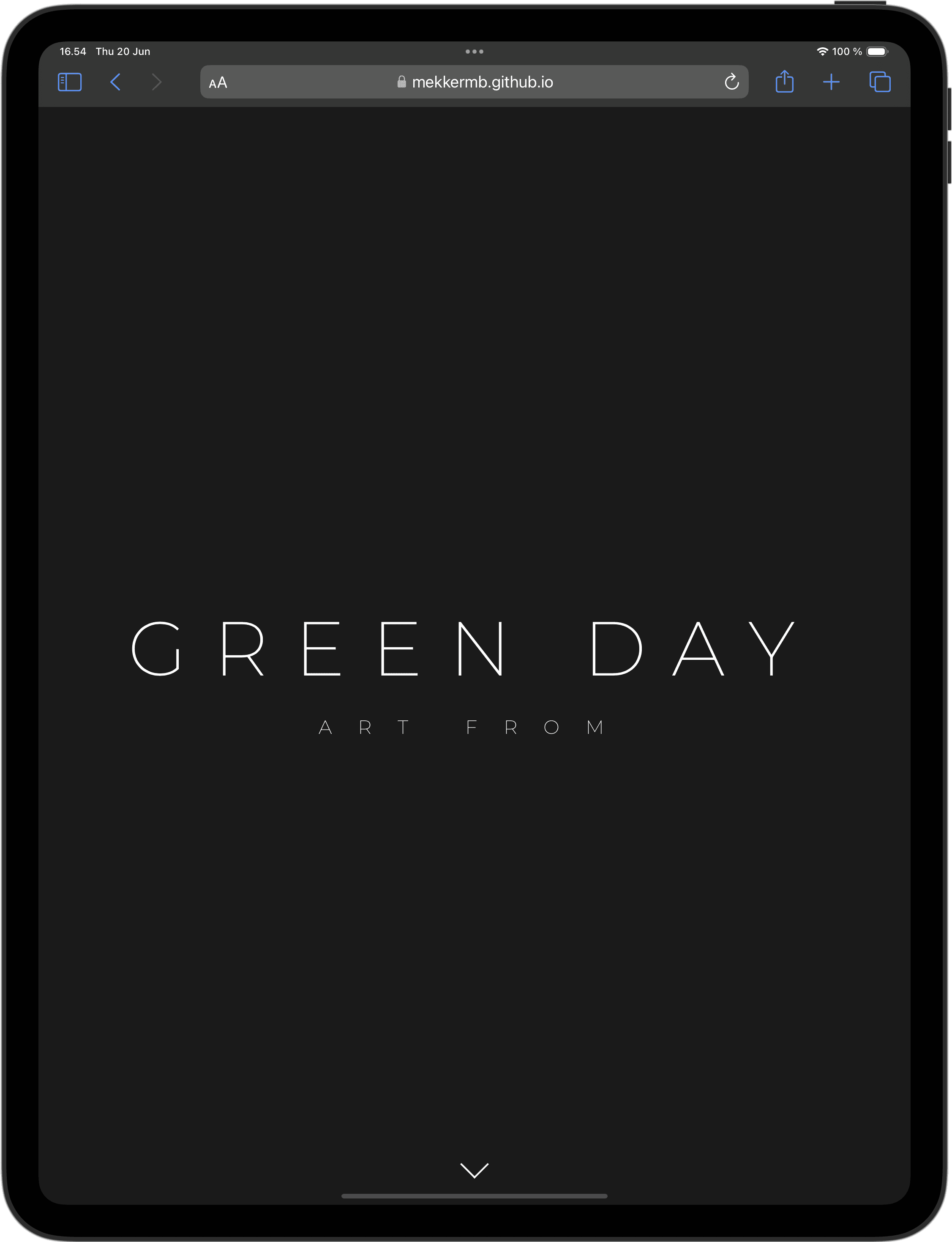 A website showcasing the works and achievements of the popular rock band, Green Day.