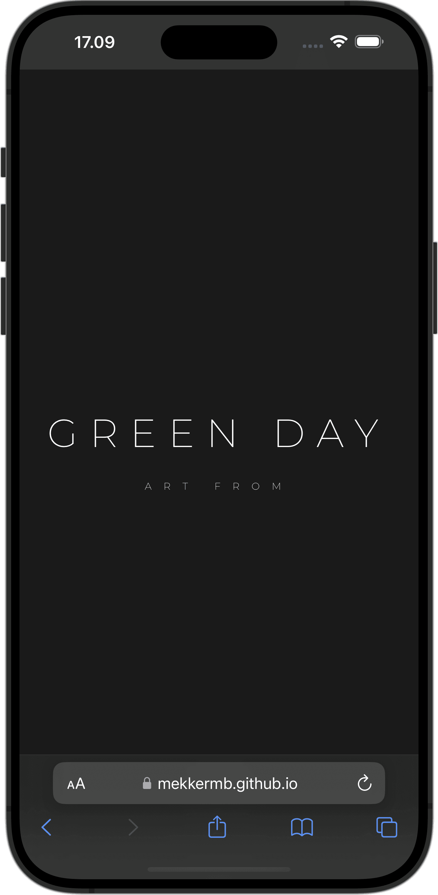 A website showcasing the works and achievements of the popular rock band, Green Day.